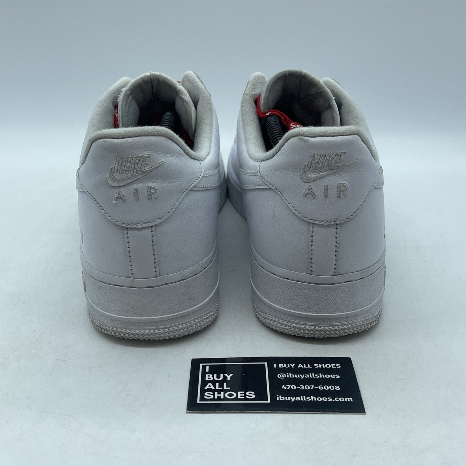 Size 12 - Nike Air Force 1 x Supreme Low Box Logo - White Leather (CU9225-100)
