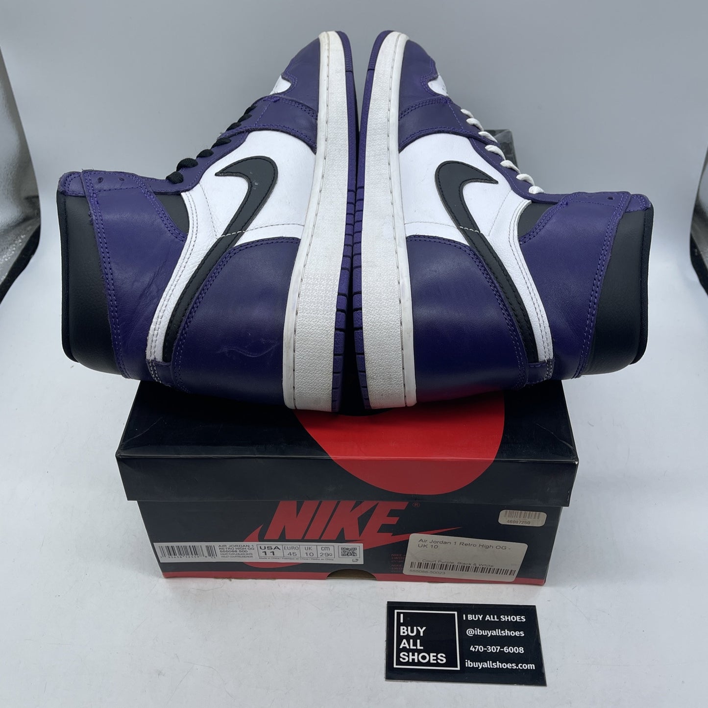 Size 11 - Air Jordan 1 Retro OG High Court Purple Black White (555088-500)