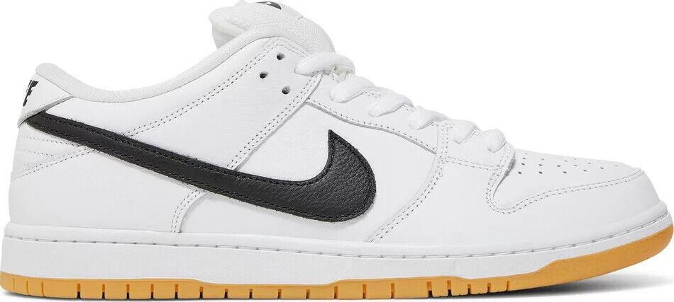 Size 10.5 - Nike SB Dunk Low White Gum Black Leather (CD2563-101)