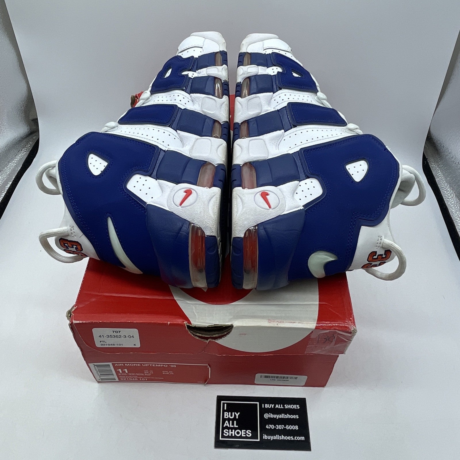 Size 11 - Nike Air More Uptempo Knicks Blue White Suede Leather (921948-101)