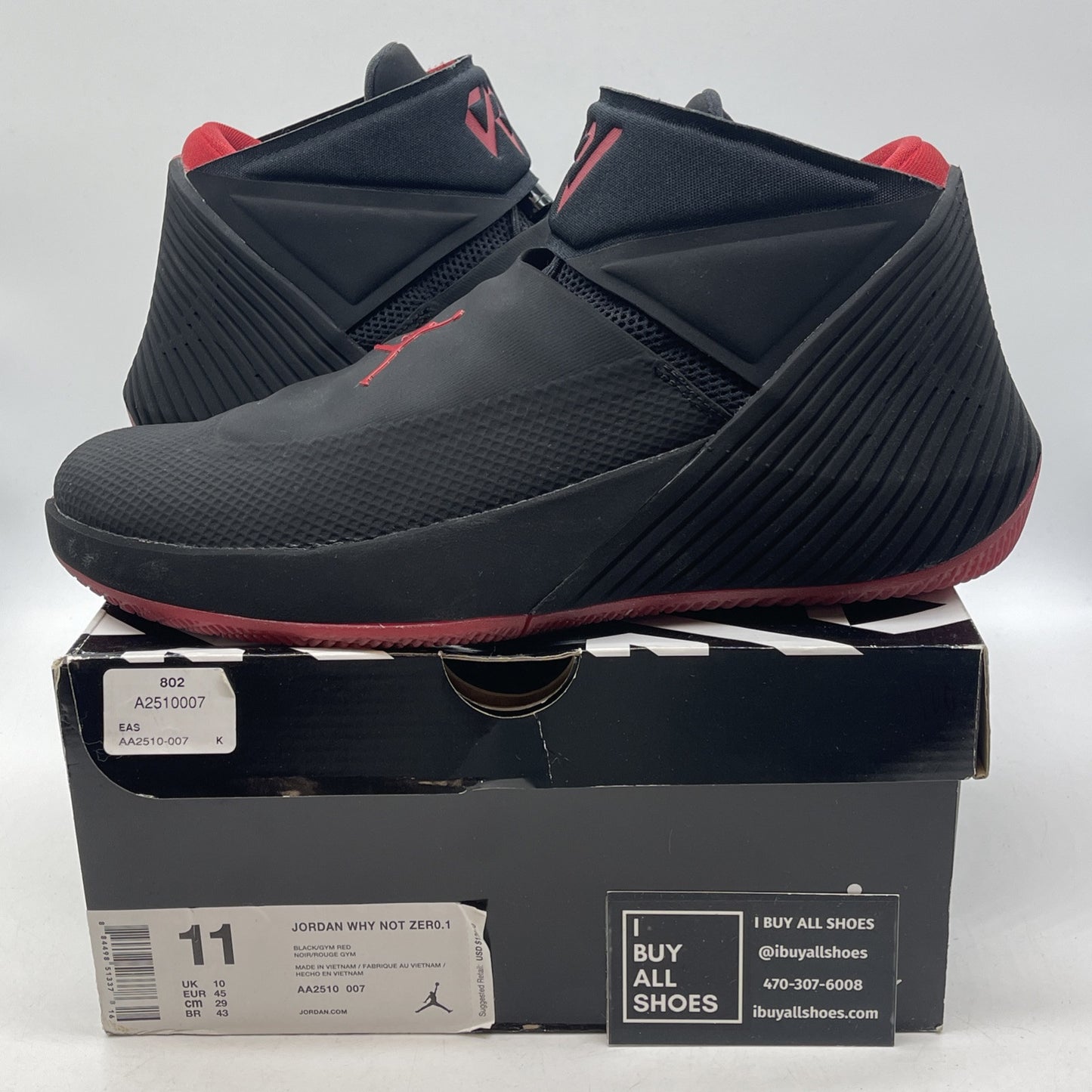 Size 11 - Jordan Why Not Zer0.1 Bred Suede Leather (AA2510-007)