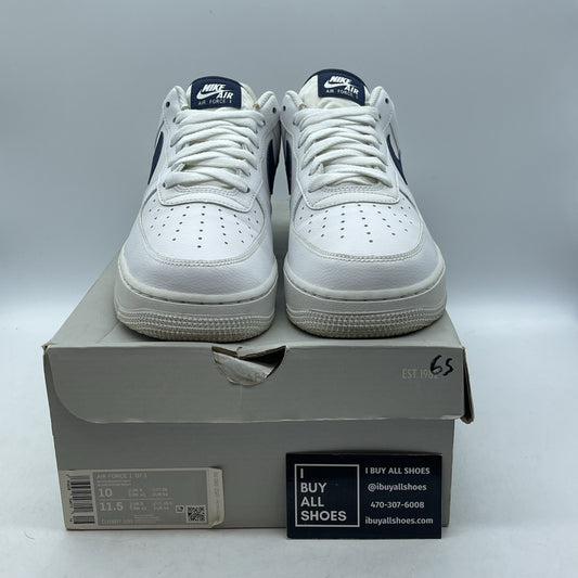 Size 10 - Nike Air Force 1 '07 Midnight Navy White Suede Leather (CJ1607-100)