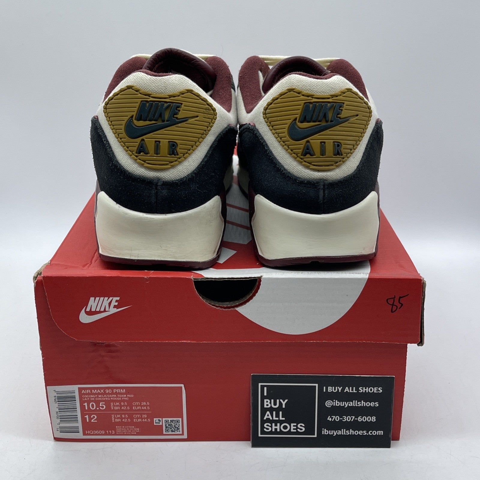 Size 10.5 - Nike Air Max 90 Coconut Milk Vintage Green Black Suede (HQ3609-113)