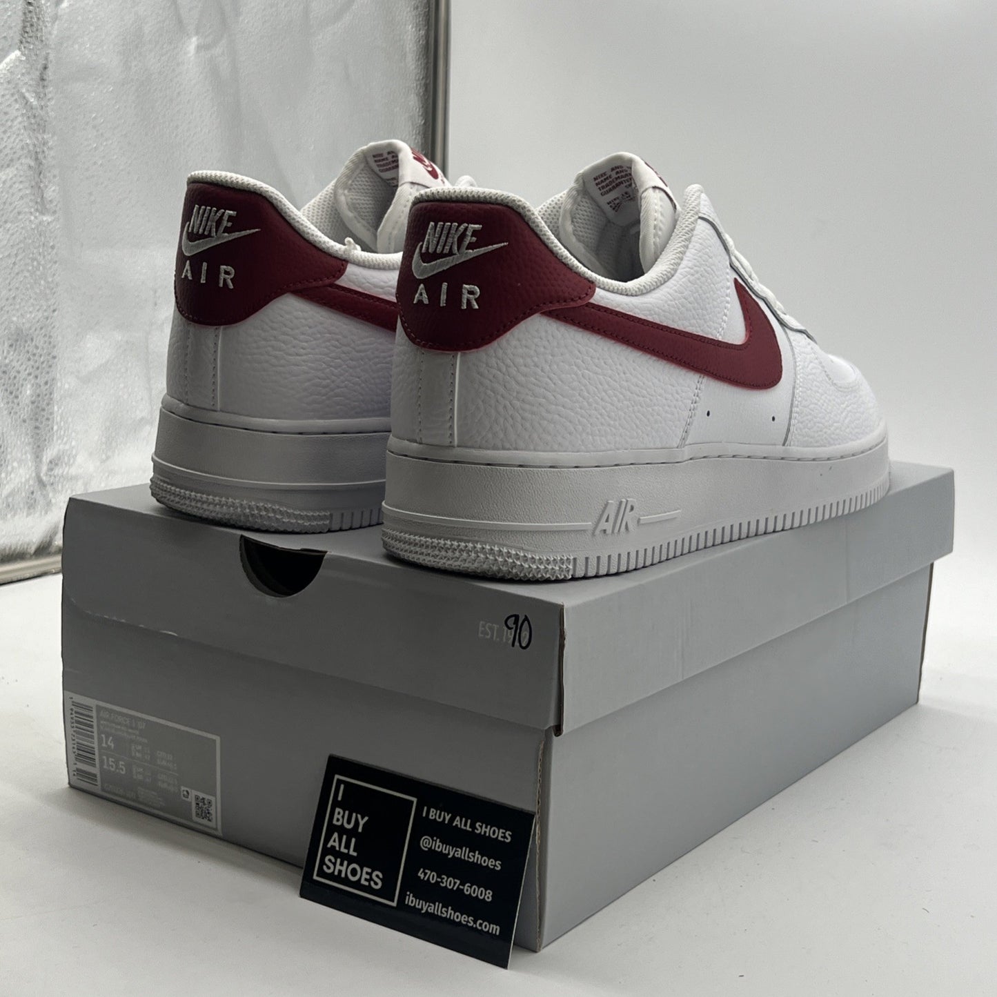 Size 14 - Nike Air Force 1 Low White Team Red (CZ0326-100)