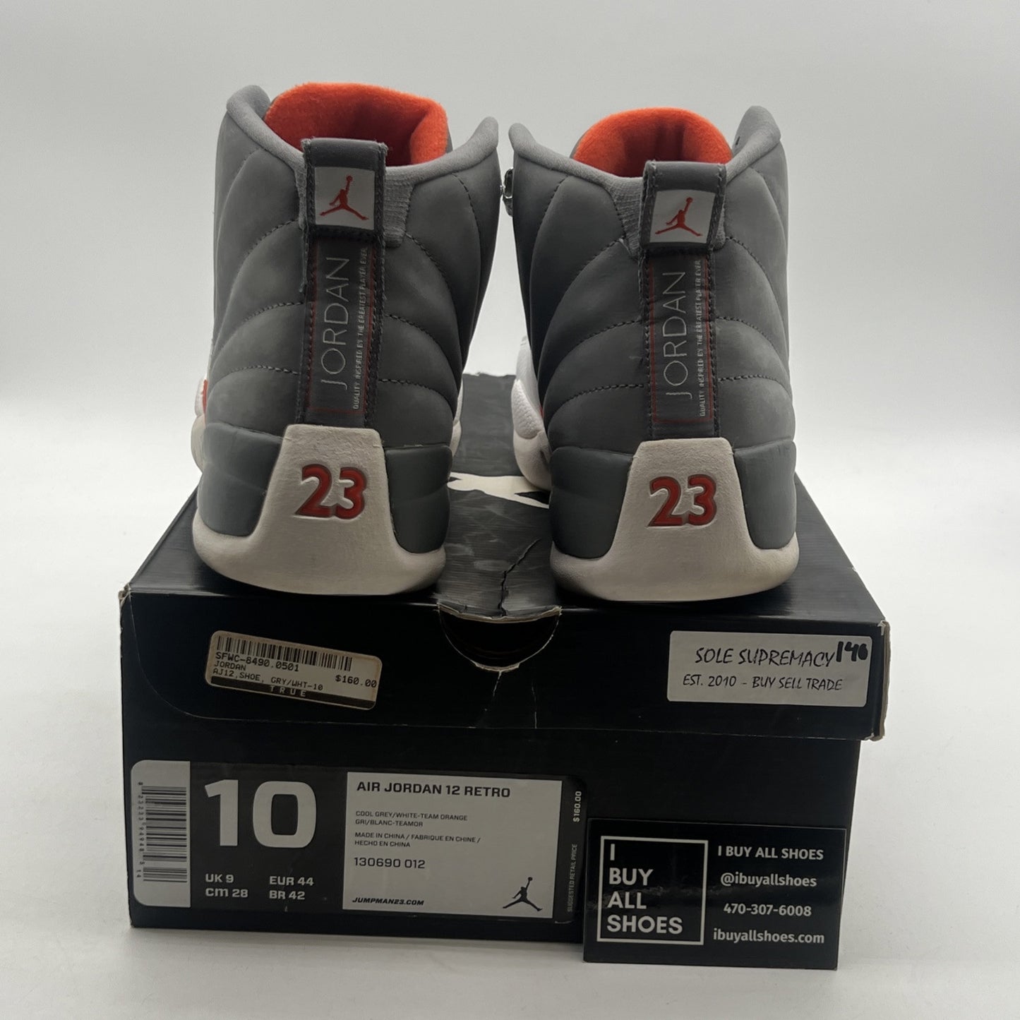 Size 10 - Air Jordan 12 Retro Cool Grey (130690-012)
