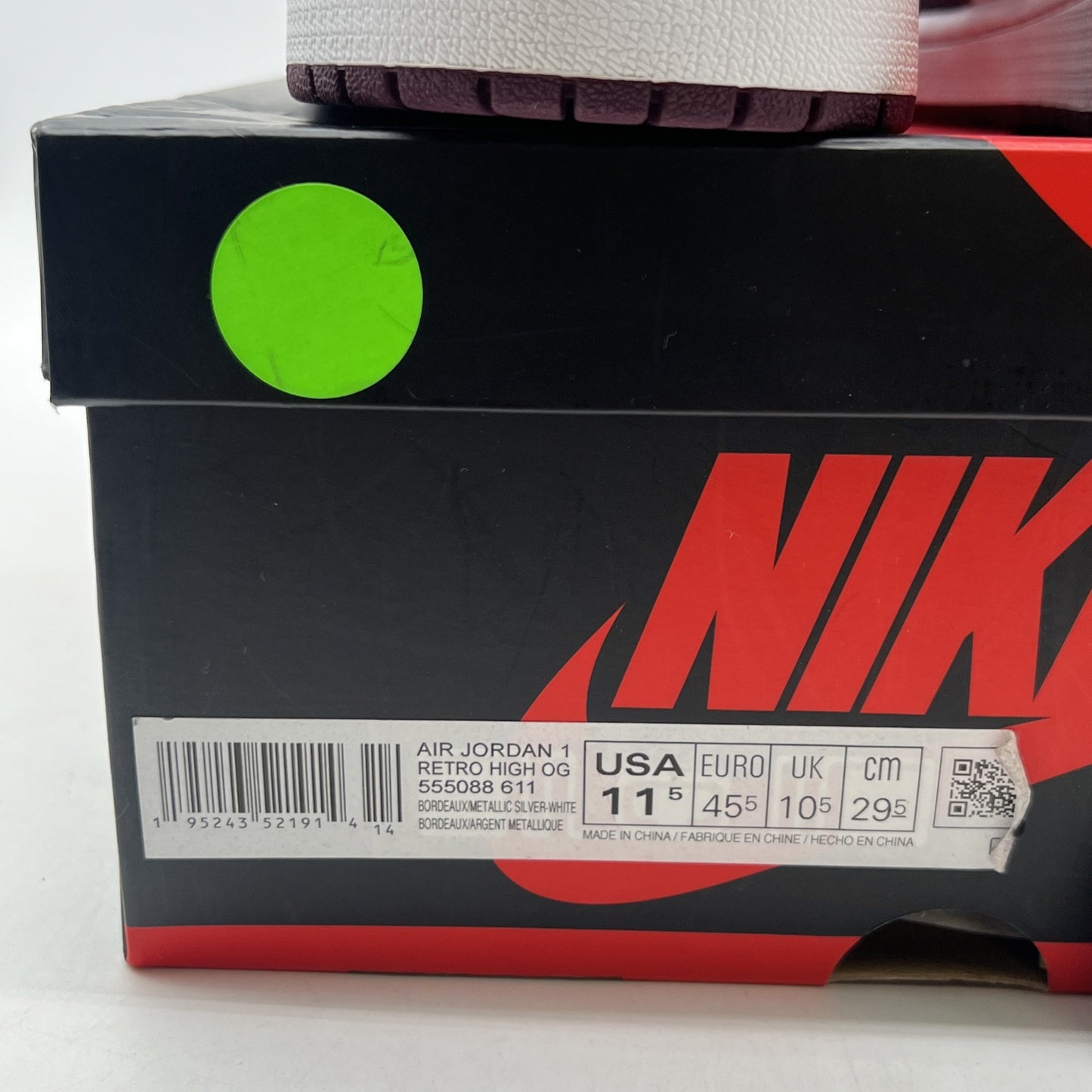 Size 11.5 - Air Jordan 1 Retro High OG Bordeaux (555088-611)
