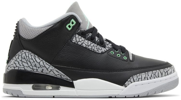 Size 10 - Air Jordan 3 Retro Green Glow Black Grey Suede Leather (CT8532-031)