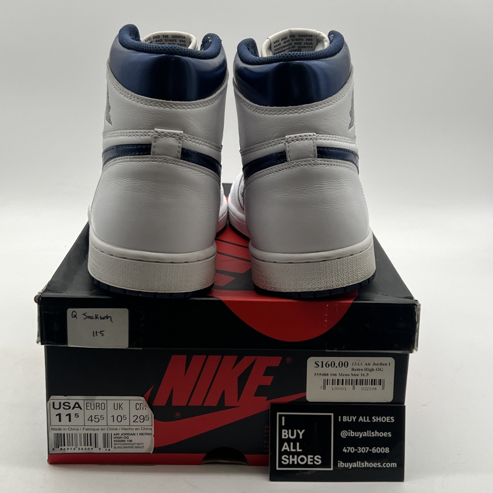 Size 11.5 - Air Jordan 1 Retro OG High Metallic Navy (555088-106)
