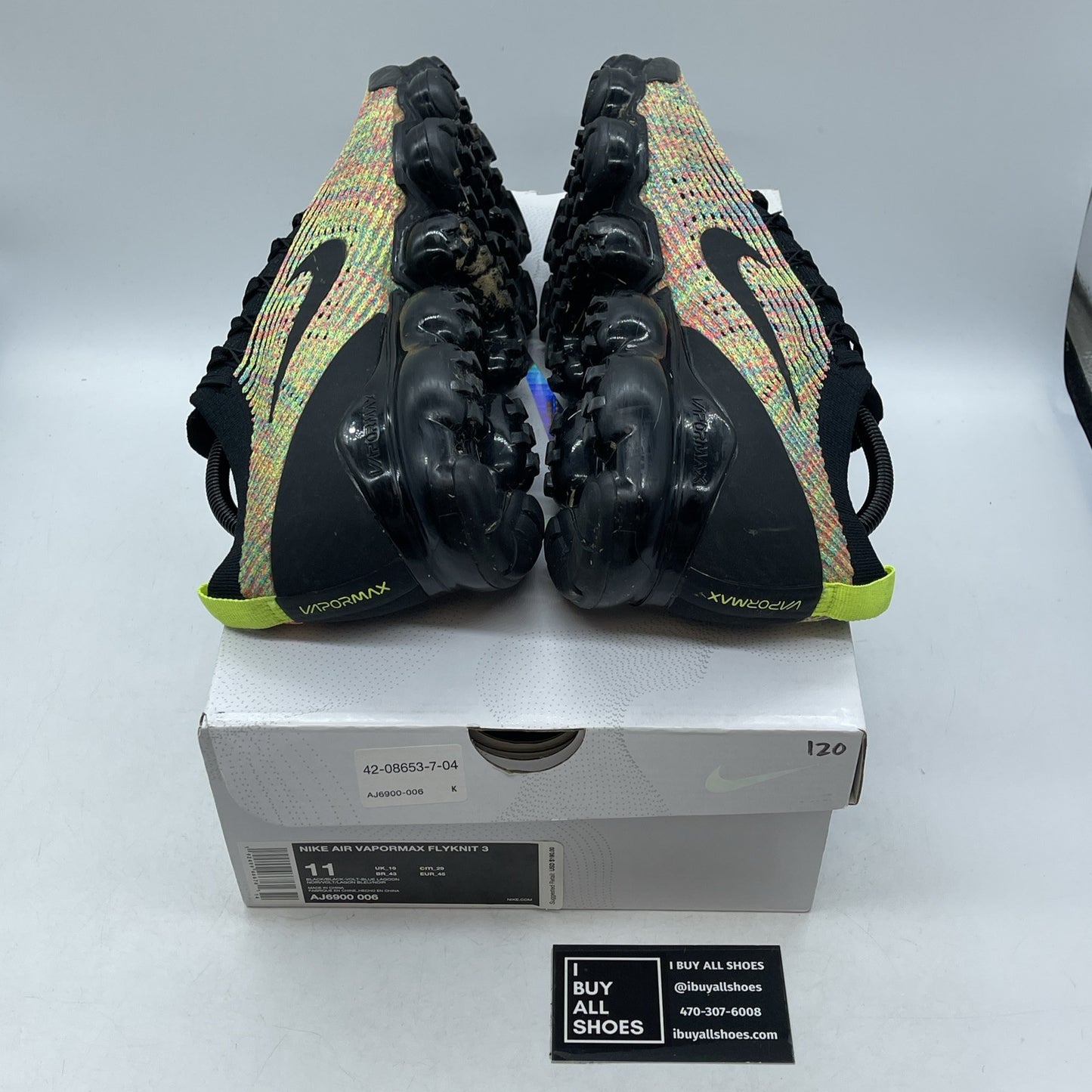 Size 11 - Nike Air VaporMax Flyknit 3 Multi-Color Suede Leather (AJ6900-006)