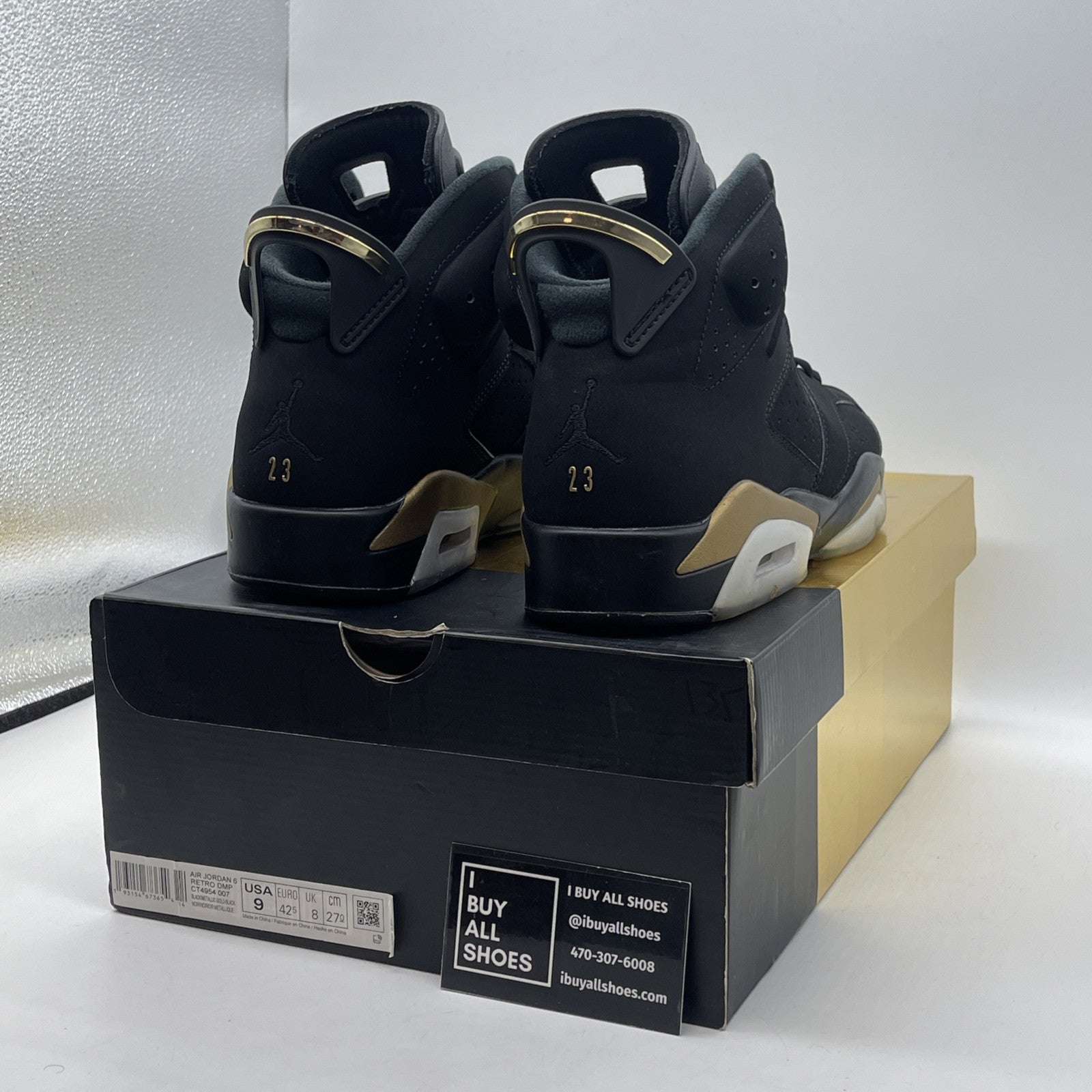 Size 9 - Jordan 6 Retro Defining Moments Black Gold Suede (CT4954-007)