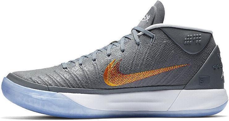 Size 11.5 - Nike Kobe A.D. Grey Snakeskin Red Orange Suede (922482-005)