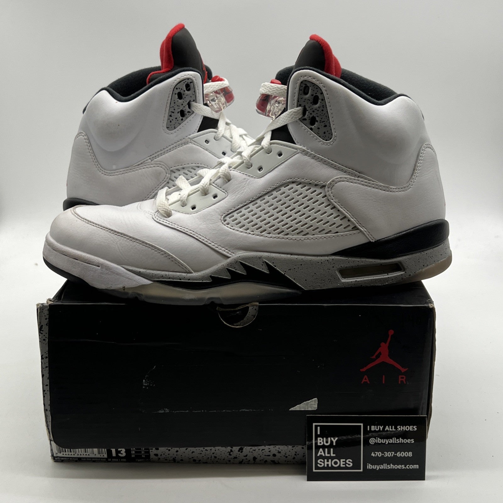 Size 13 - Air Jordan 5 Retro White Cement (136027-104)