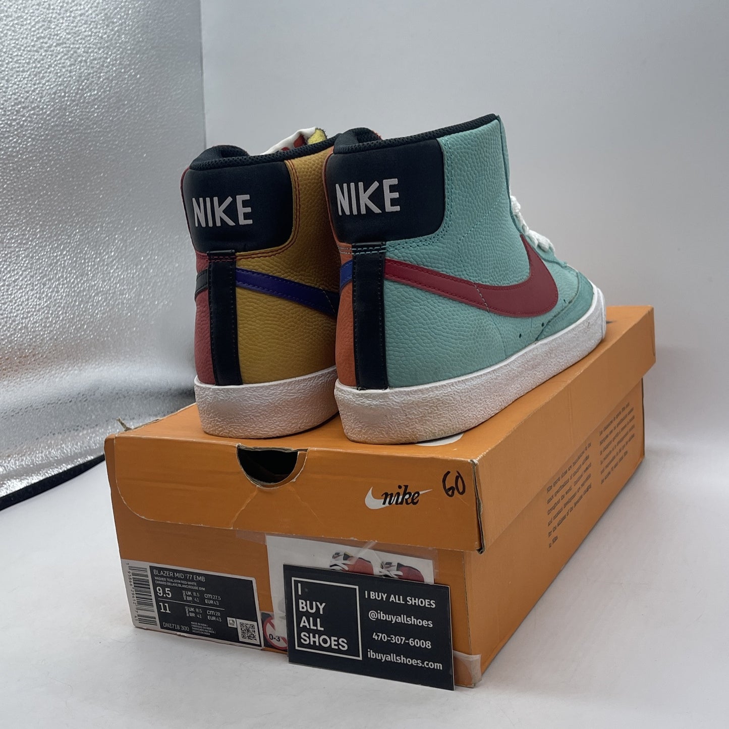 Size 9.5 - Nike NBA x Blazer '77 EMB Mid WNBA Blue Leather (dn1718-300)
