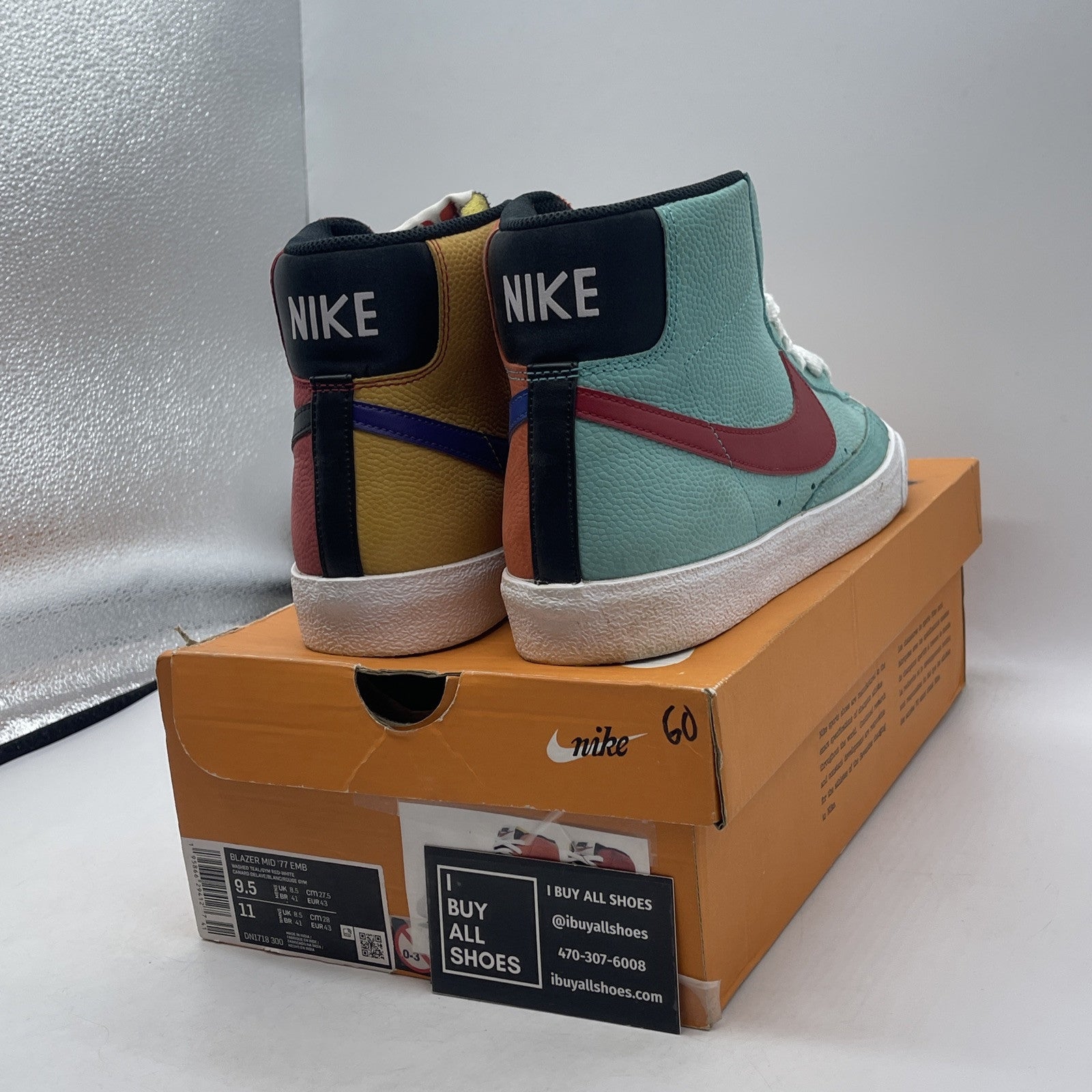 Size 9.5 - Nike NBA x Blazer '77 EMB Mid WNBA Blue Leather (dn1718-300)
