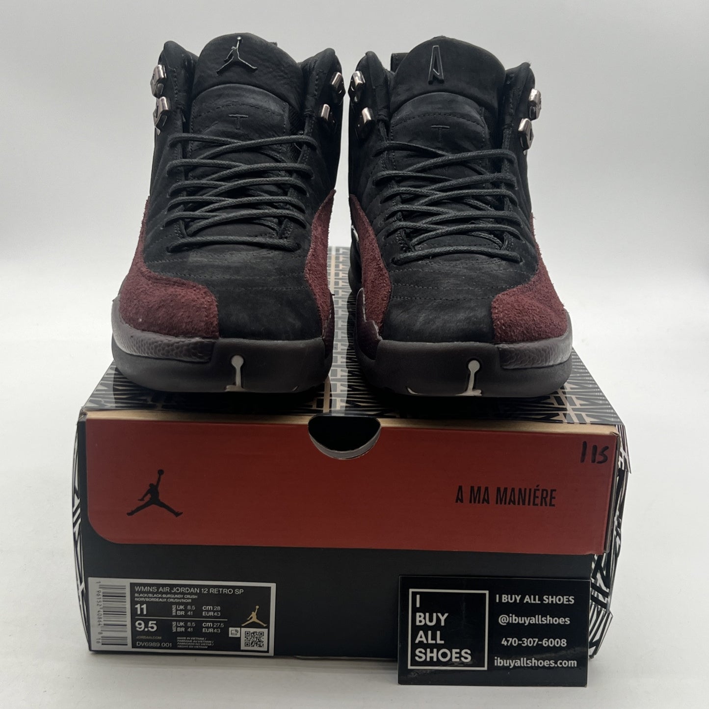 Size 11 - Air Jordan 12 Retro SP x A Ma Maniere Mid Black W (DV6989-001)