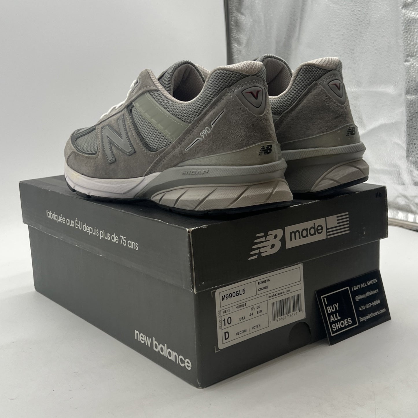 Size 10 - New Balance 990v5 Made in USA Low Castlerock (M990GL5)