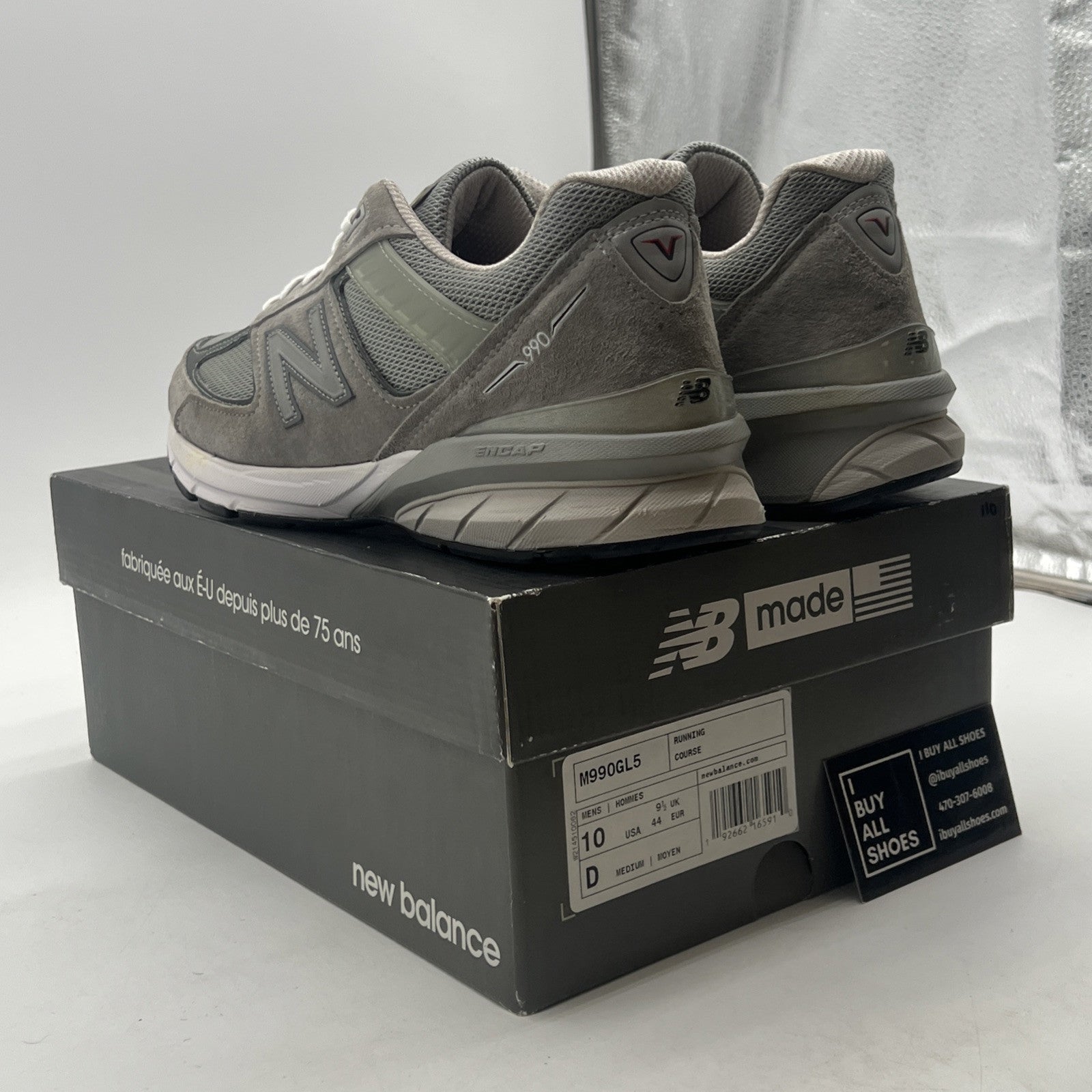 Size 10 - New Balance 990v5 Made in USA Low Castlerock (M990GL5)