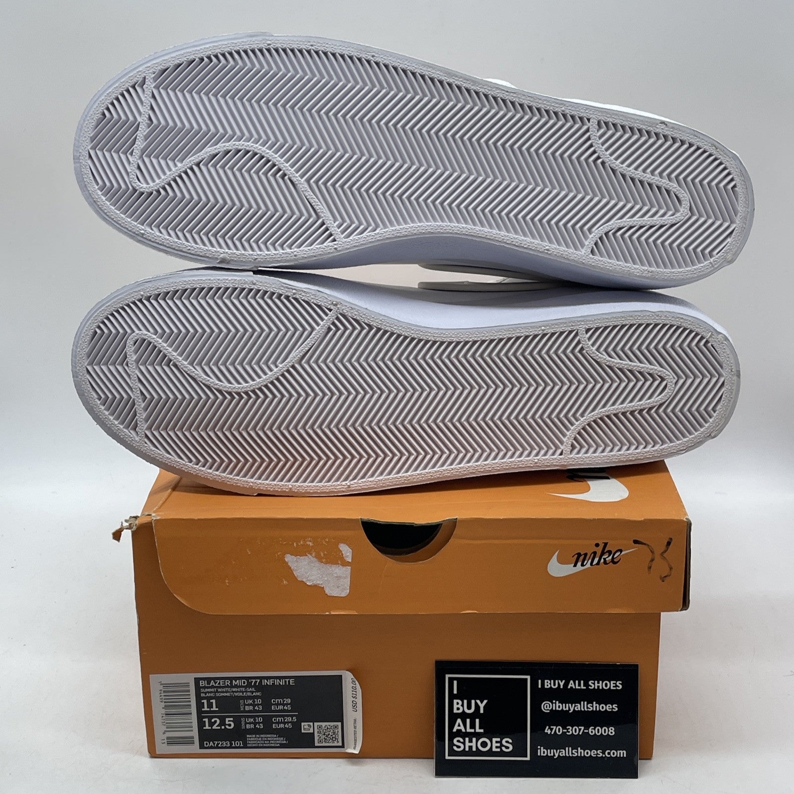 Size 11 - Nike Blazer '77 Infinite Mid Summit White Grey Leather (DA7233-101)