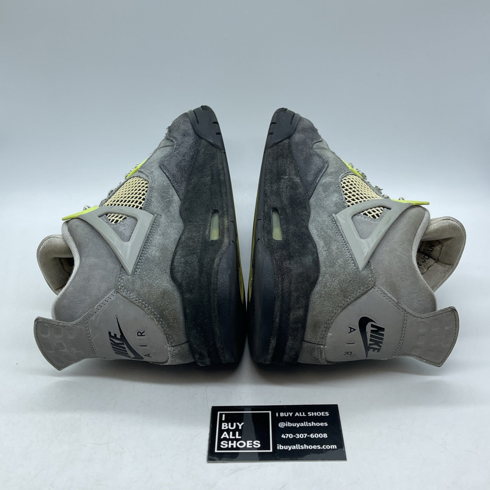 Size 12 - Jordan 4 Retro SE Mid Neon 95 Grey Black Suede (CT5342-007)
