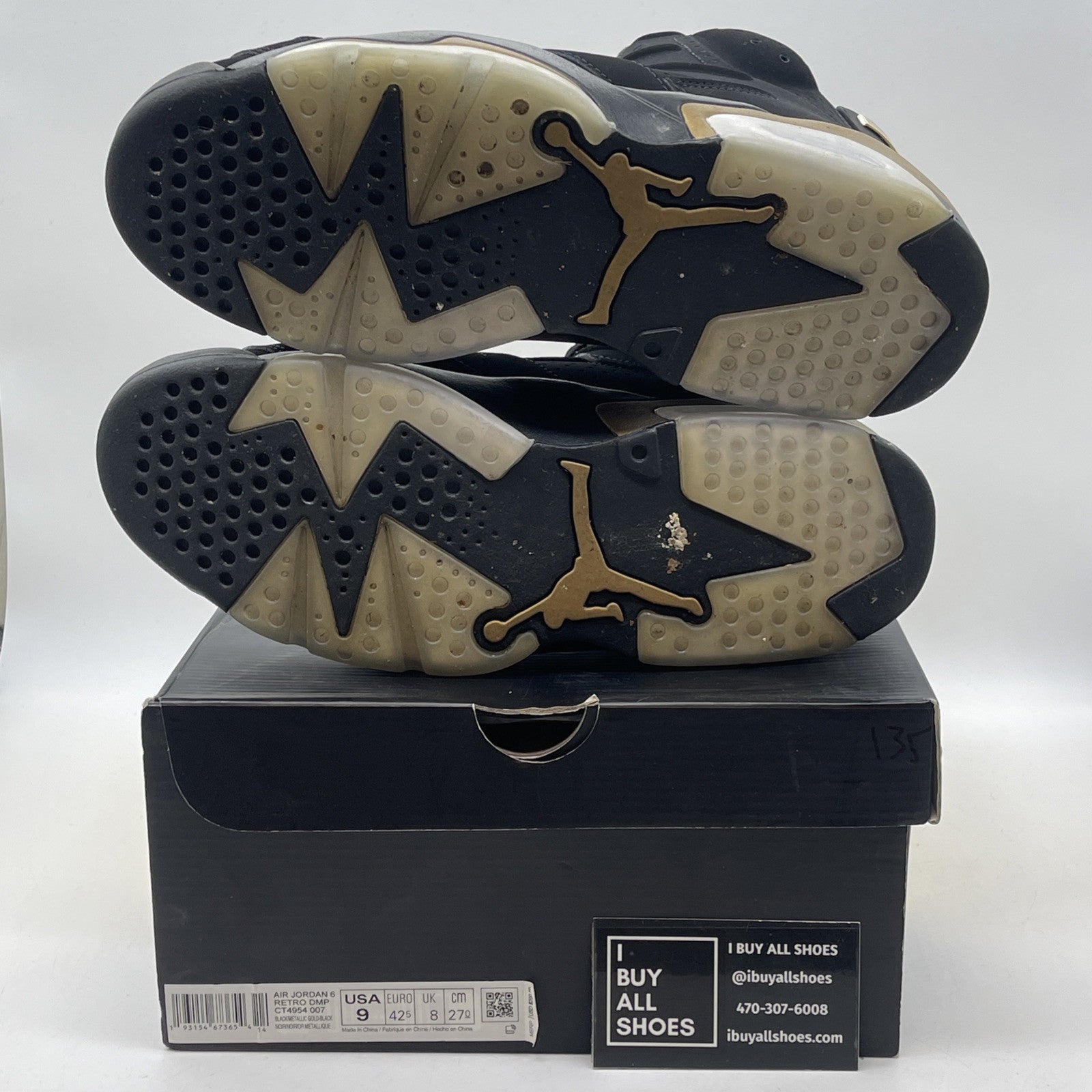 Size 9 - Jordan 6 Retro Defining Moments Black Gold Suede (CT4954-007)