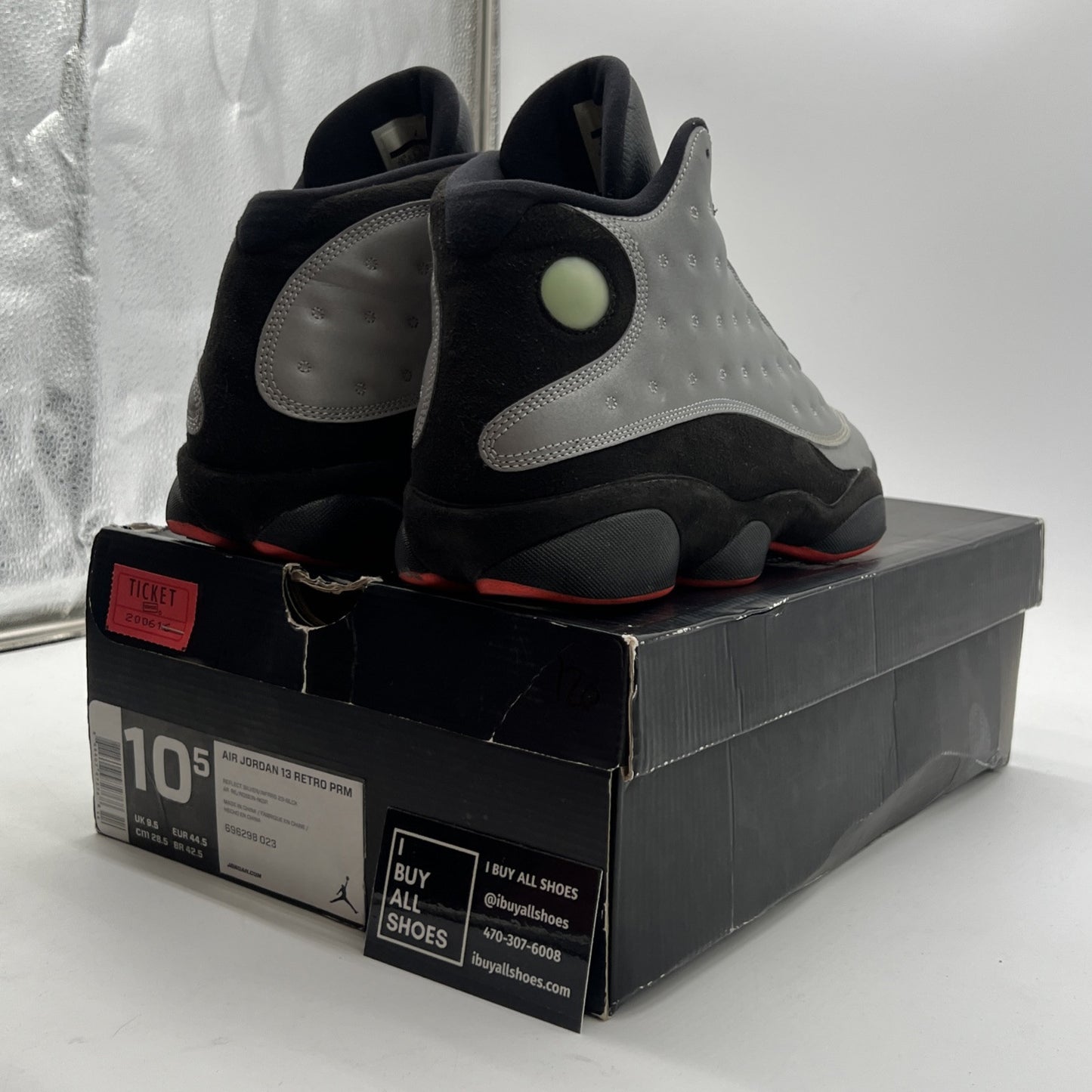 Size 10.5 - Air Jordan 13 Retro Reflective Silver (696298-023)