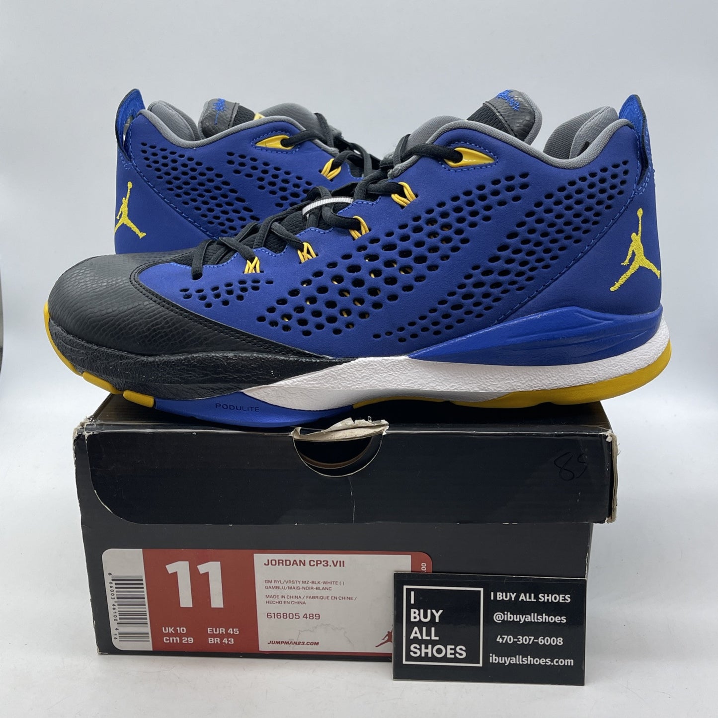 Size 11 - Jordan CP3 VII Blue Black Suede Leather (616805-489)