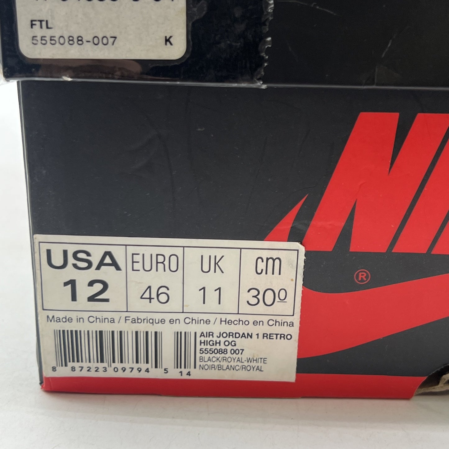 Size 12 - Air Jordan 1 Retro OG High Royal (555088-007)