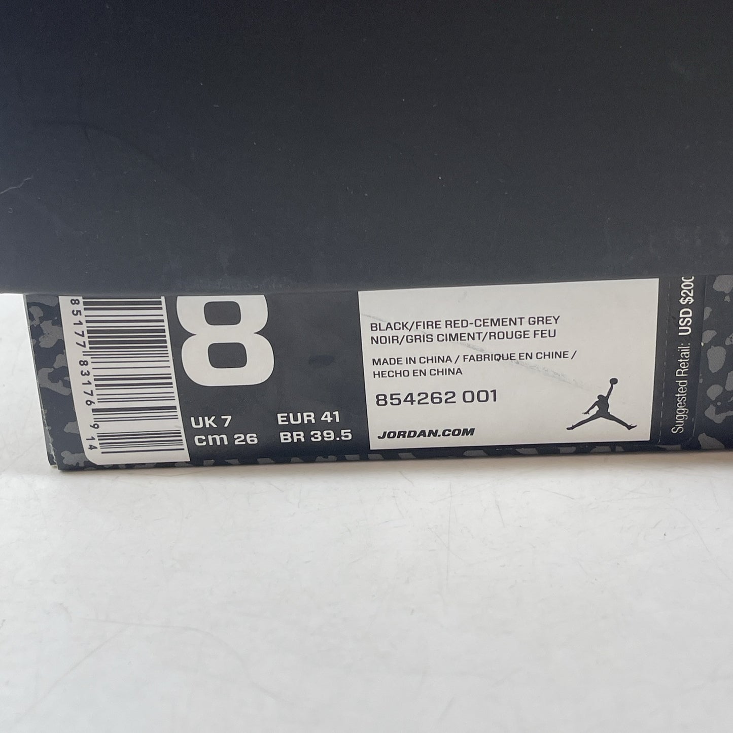 Size 8 - Jordan 3 Retro OG Mid Black Cement Suede Leather (854262-001)
