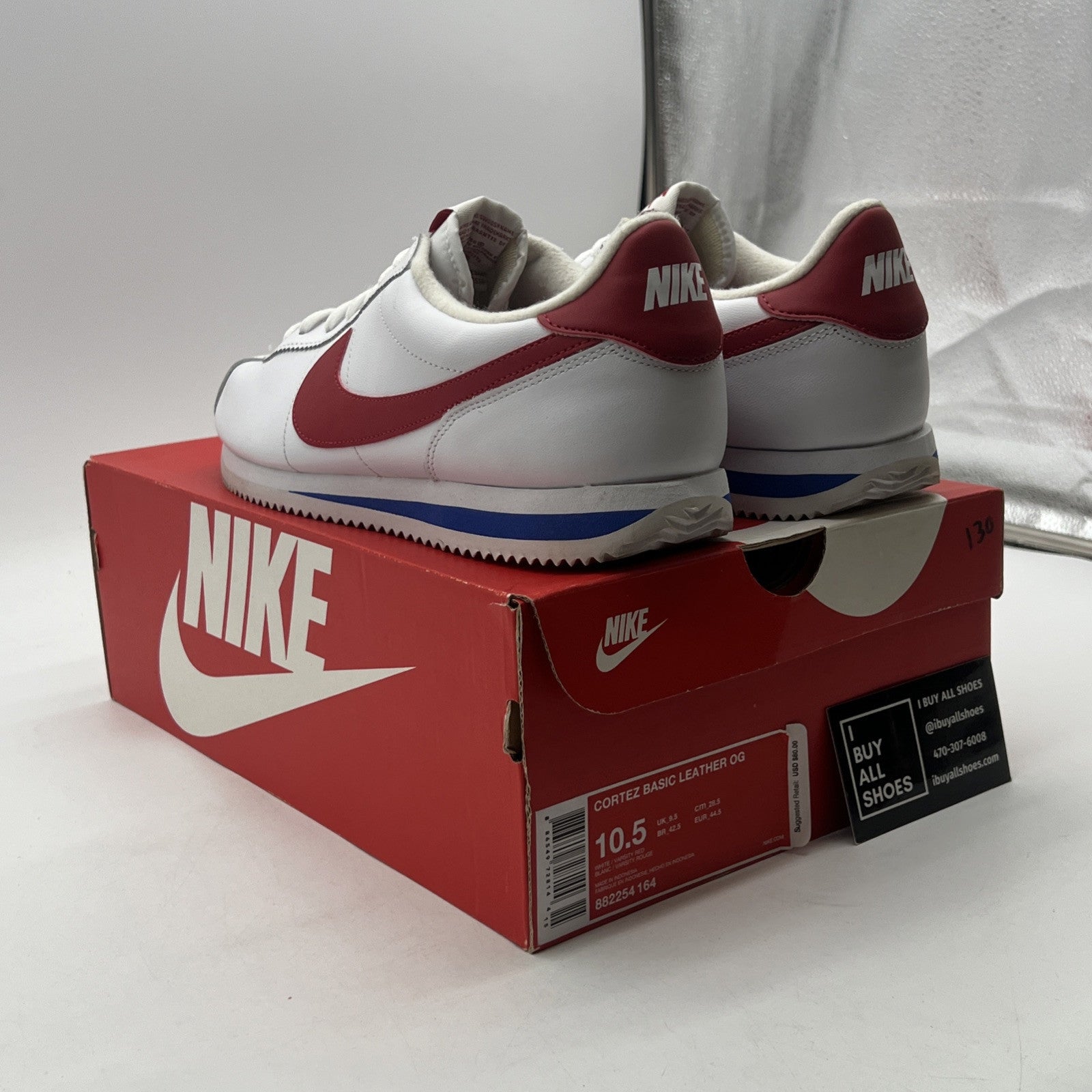 Size 10.5 - Nike Cortez Basic Leather OG Forrest Gump (882254-164)