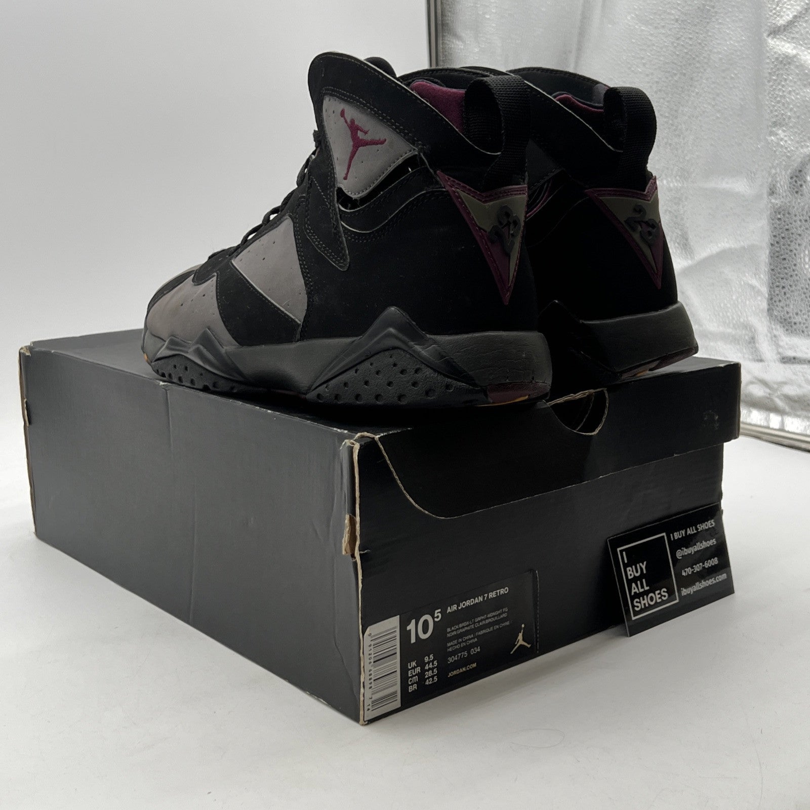 Size 10.5 - Air Jordan 7 Retro Bordeaux 2015 (304775-034)