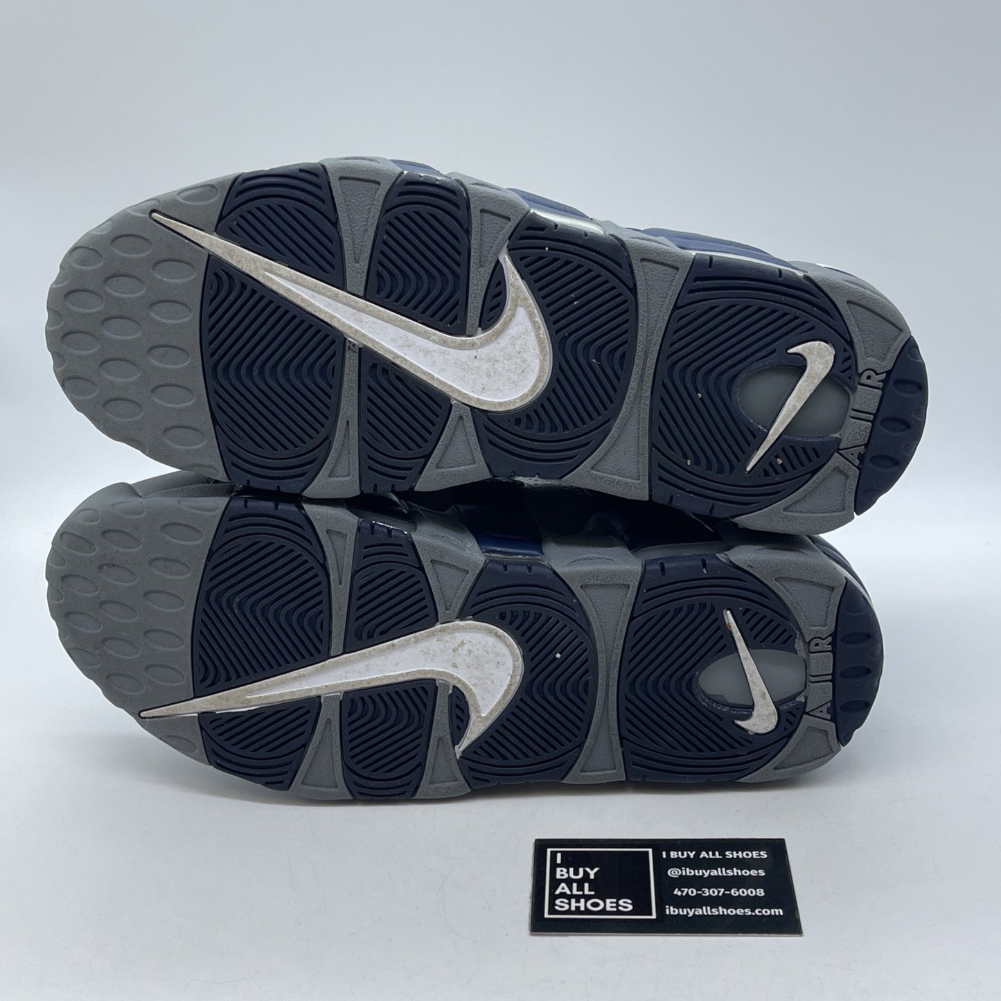 Size 11 - Nike Air More Uptempo Georgetown Blue Grey Leather Suede (921948-003)