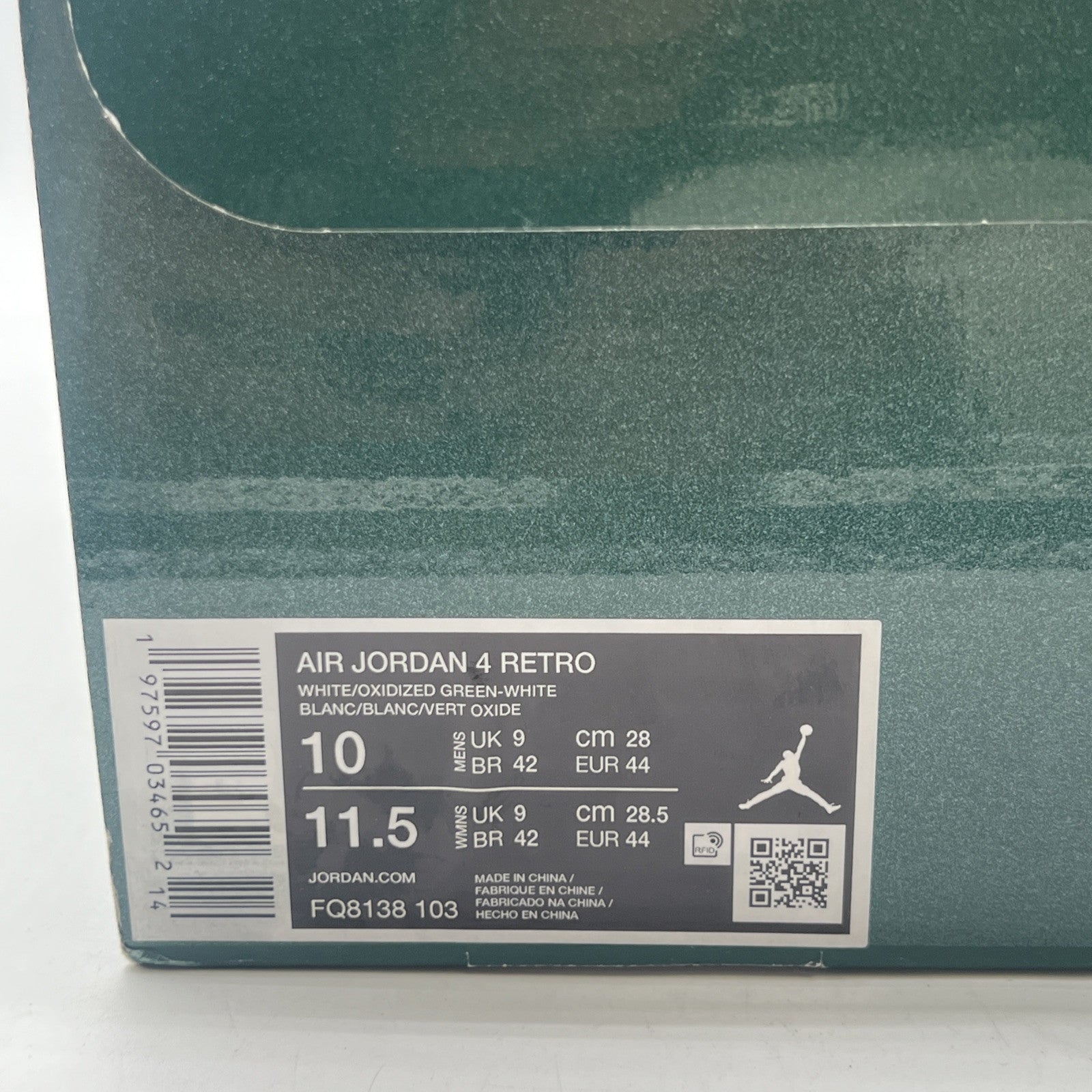 Size 10 - Air Jordan 4 Retro Oxidized Green (FQ8138-103)