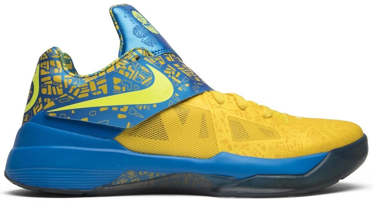 Size 13 - Nike Zoom KD 4 2012 Scoring Title Yellow Blue Leather (473679-703)
