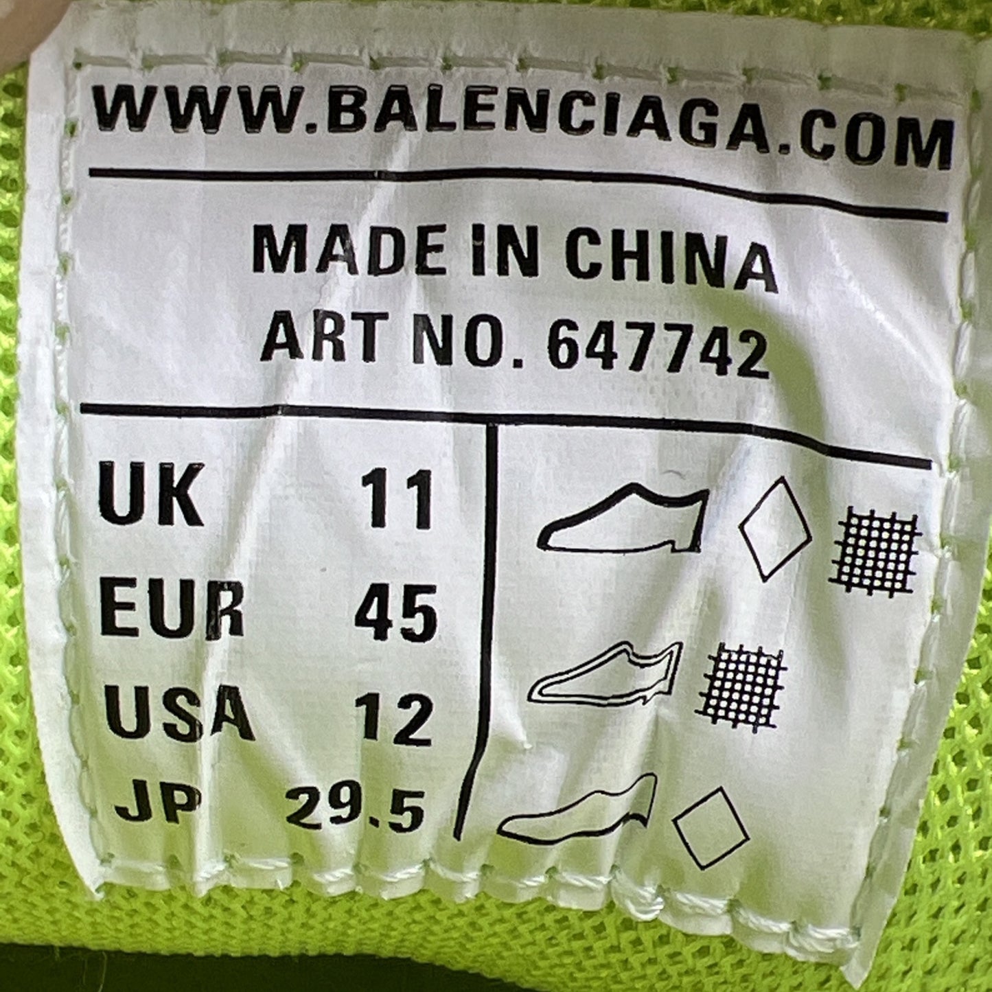Size 12 - Balenciaga Track Sneakers Flourescent Yellow