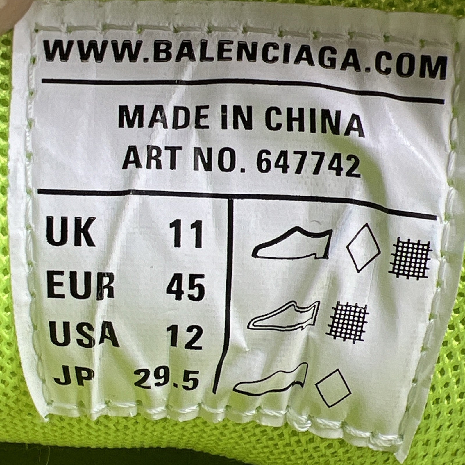 Size 12 - Balenciaga Track Sneakers Flourescent Yellow