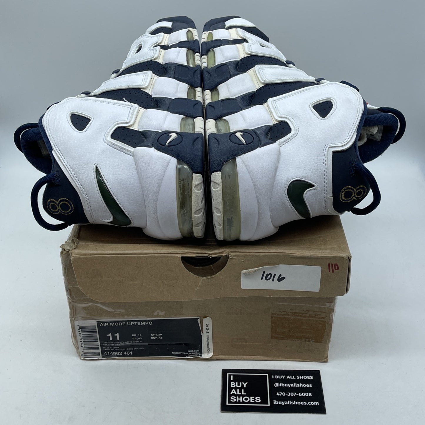 Size 11 - Nike Air More Uptempo 2012 Olympic Blue White Suede (414962-401)