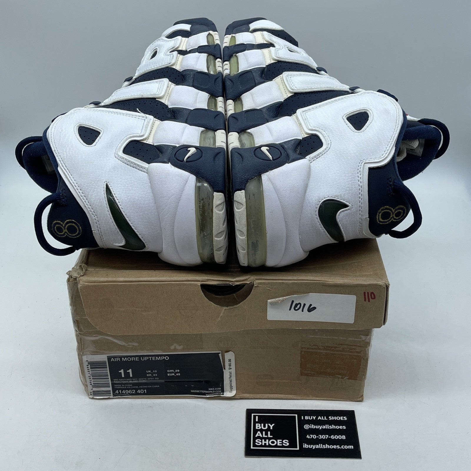 Size 11 - Nike Air More Uptempo 2012 Olympic Blue White Suede (414962-401)