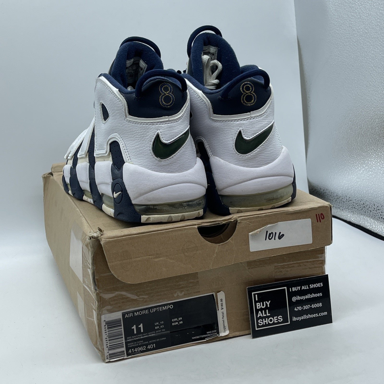 Size 11 - Nike Air More Uptempo 2012 Olympic Blue White Suede (414962-401)