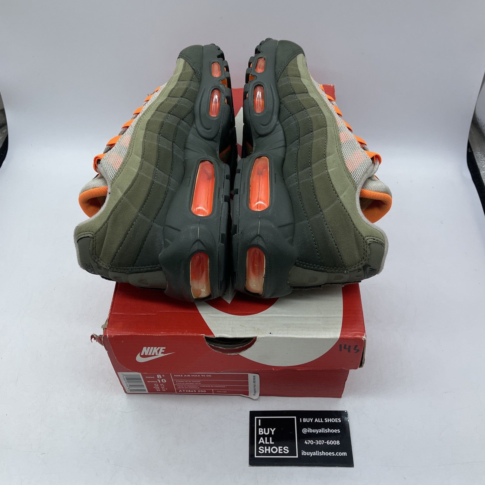 Size 8.5 - Nike Air Max 95 Neutral Olive Suede Leather (AT2865-200)