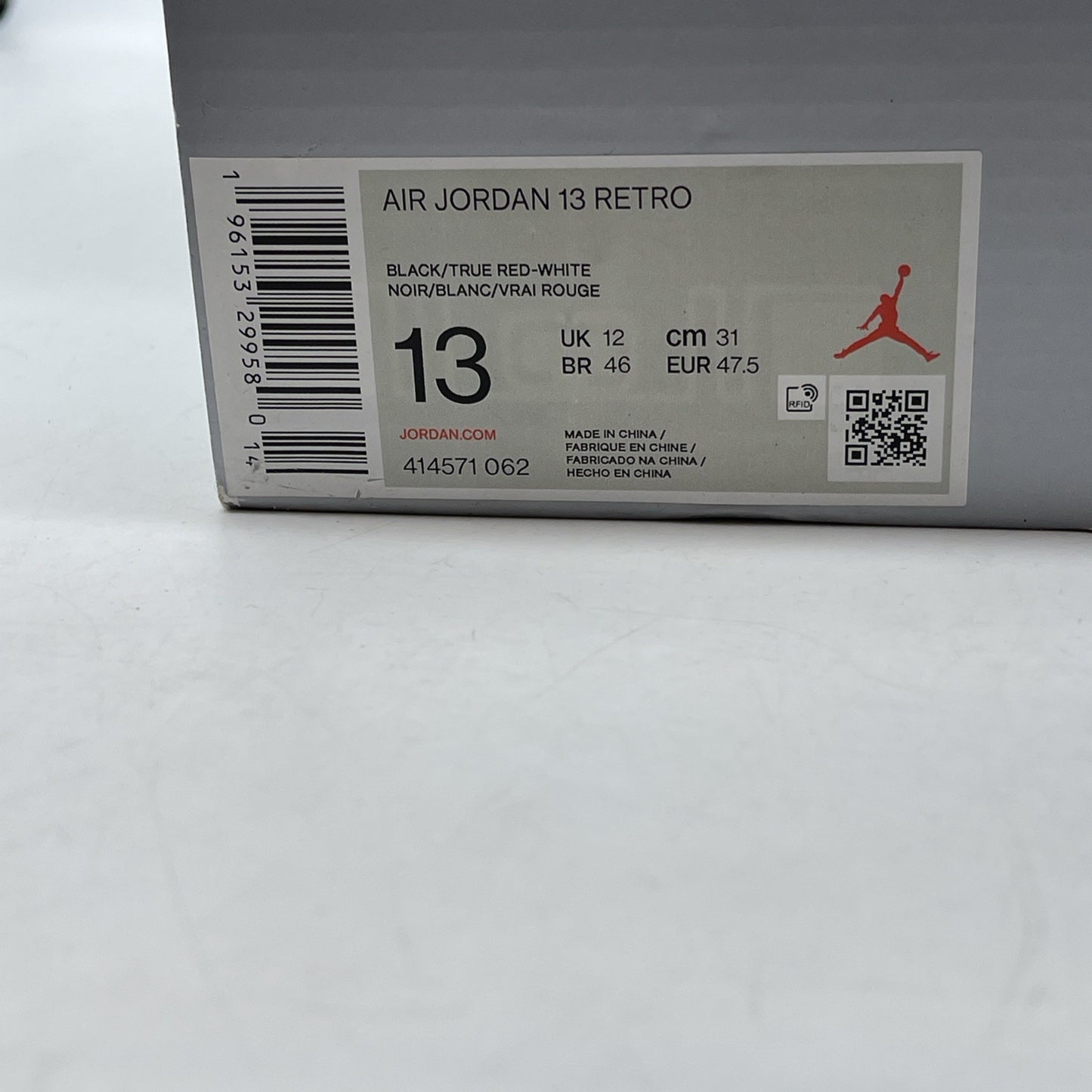 Size 13 - Jordan 13 Retro Mid Playoff Black White Suede Leather (414571-062)