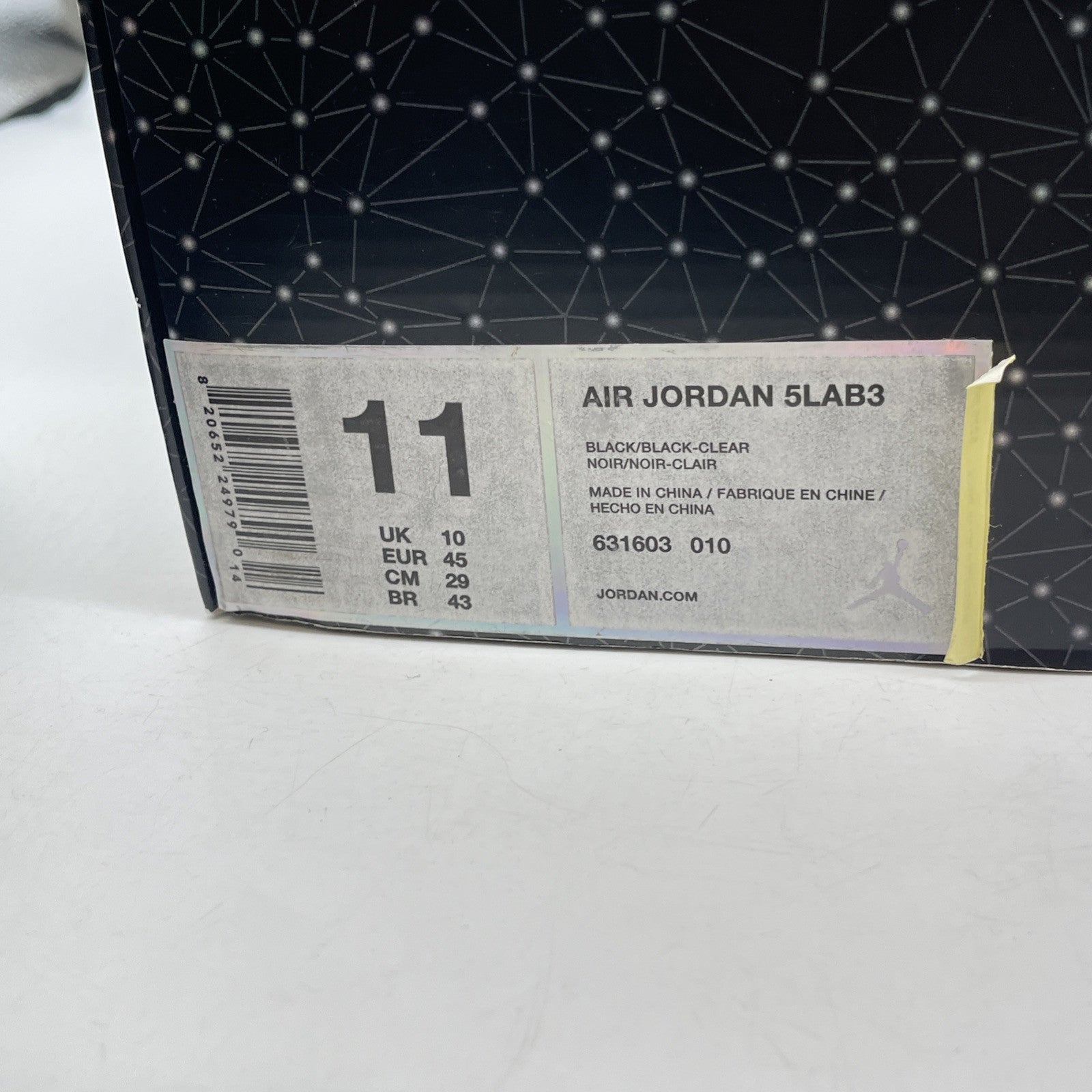 Size 11 - Air Jordan 3 5Lab3 Reflective Black Leather ( 631603-010)