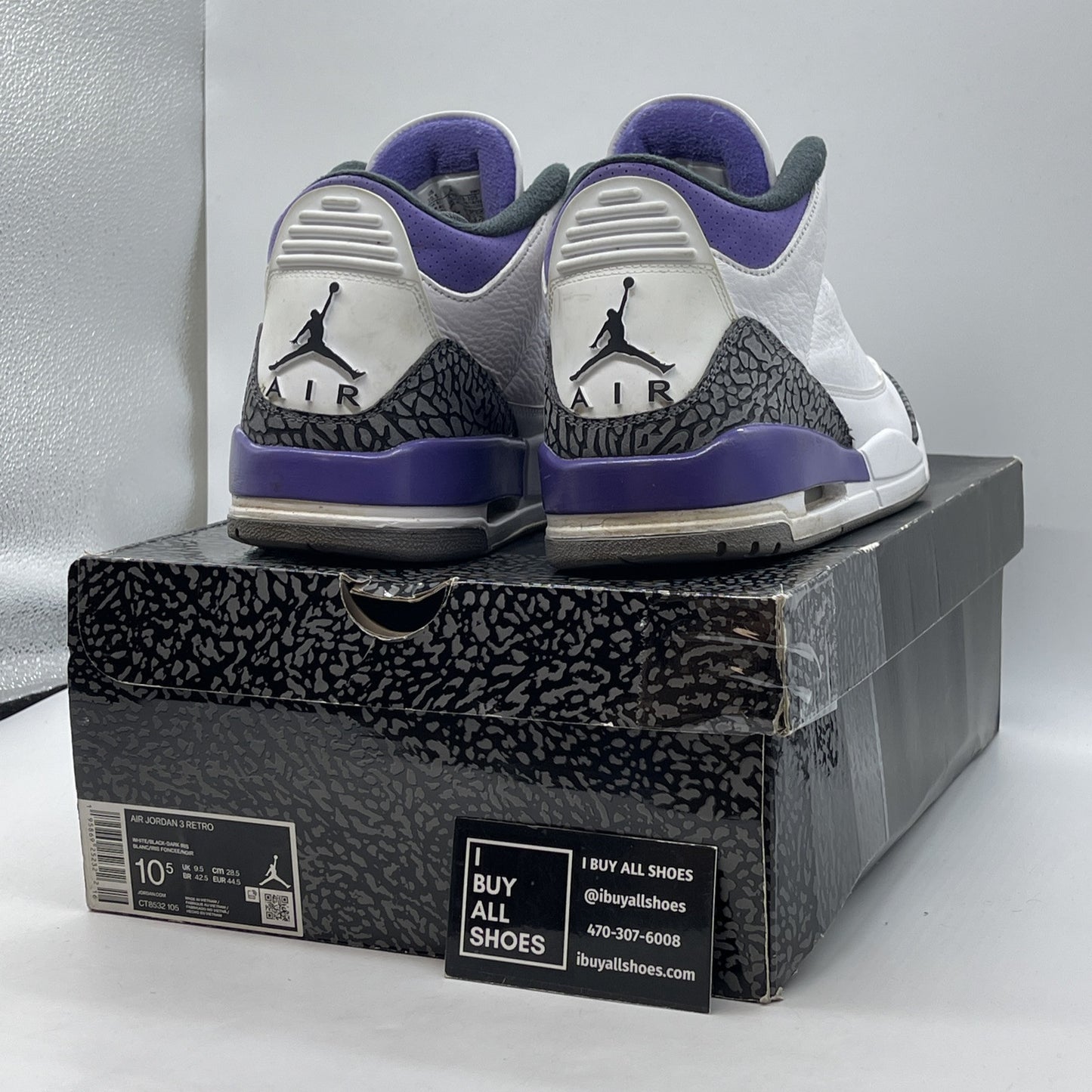 Size 10.5 - Jordan 3 Retro Mid Dark Iris White Grey Suede Leather (CT8532-105)