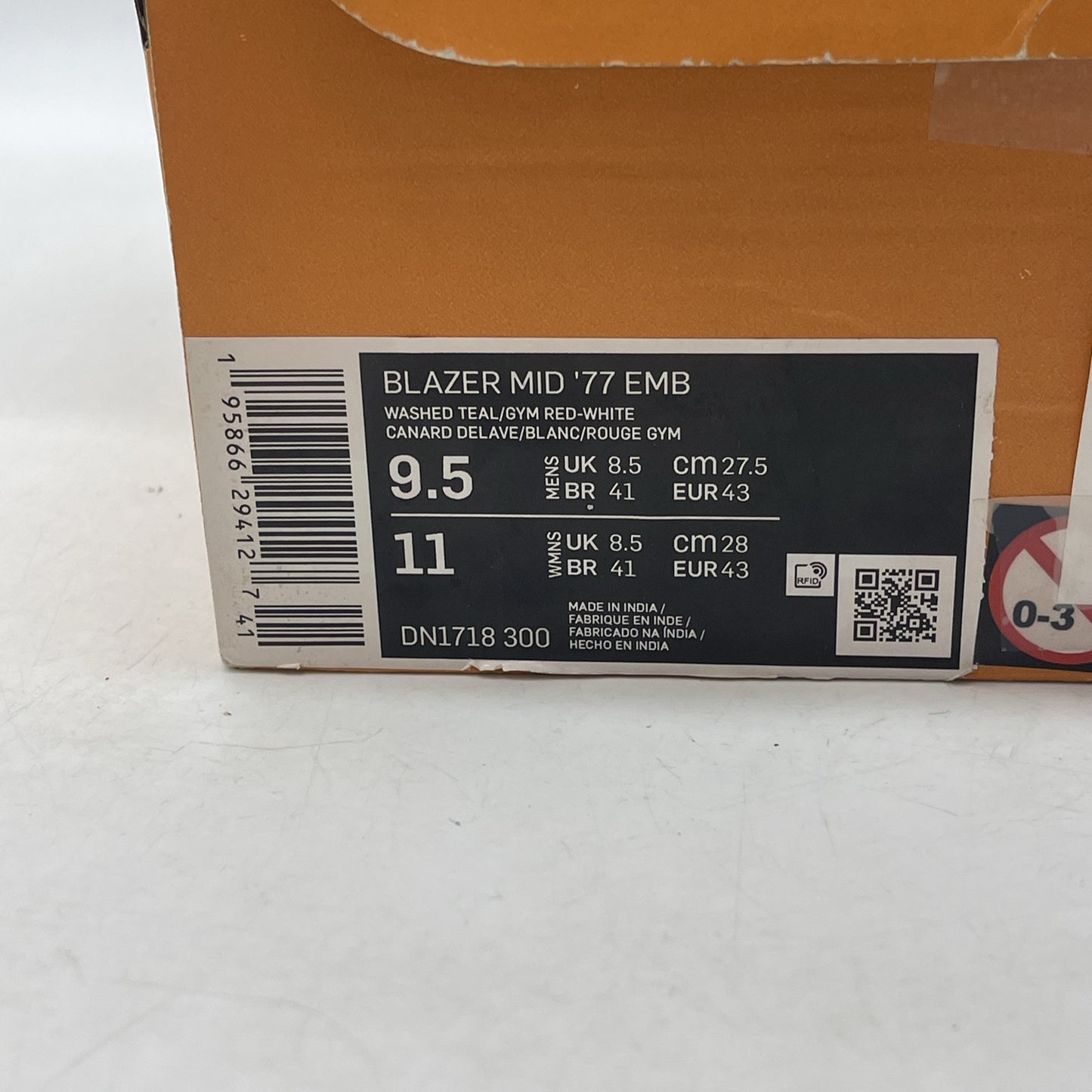 Size 9.5 - Nike NBA x Blazer '77 EMB Mid WNBA Blue Leather (dn1718-300)