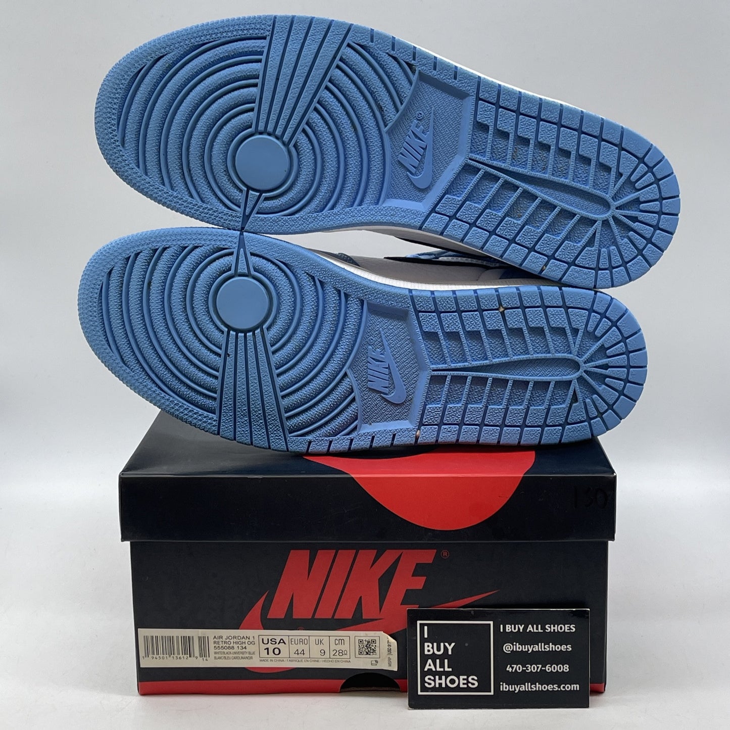 Size 10 - Jordan 1 Retro OG High University Blue White Suede Leather (555088-134