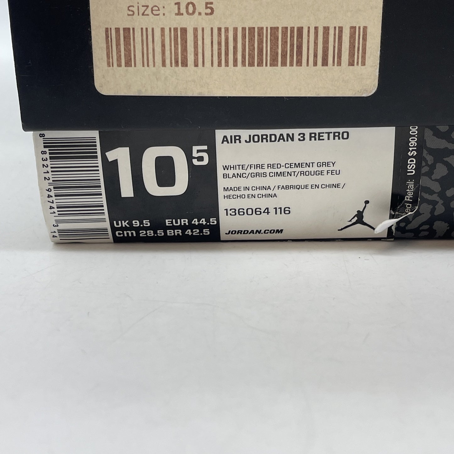 Size 10.5 - Jordan 3 Retro Hall of Fame 2018 Leather Suede (136064-116)