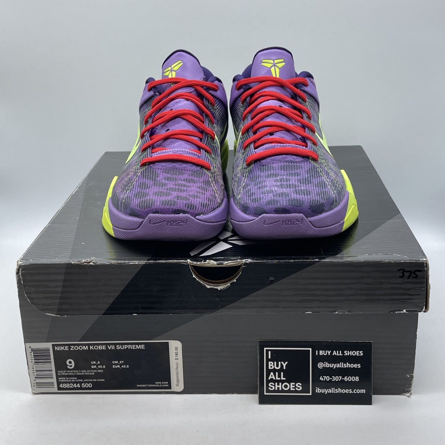 Size 9 - Nike Zoom Kobe 7 Supreme Christmas Purple Suede Leather (488244-500)
