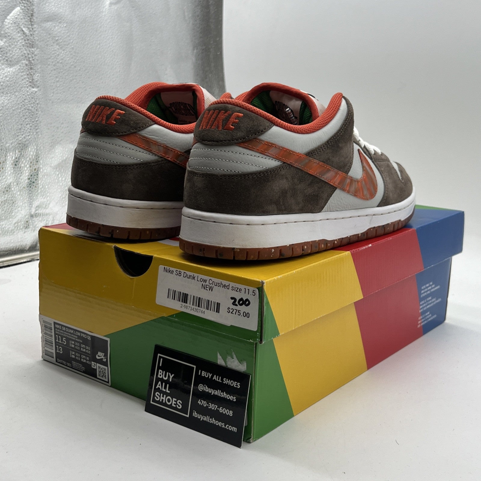 Size 11.5 - Nike Crushed D.C. x Dunk SB Low Golden Hour (DH7782-001)