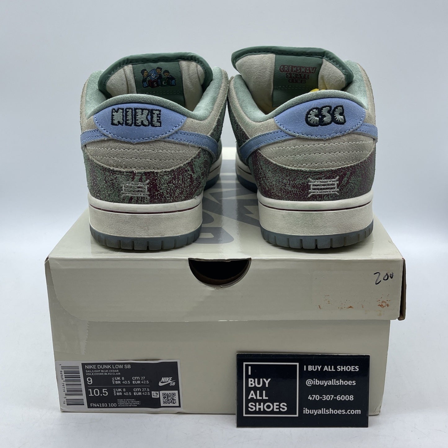 Size 9 - Nike Crenshaw Skate Club x Dunk SB Low Ivory Suede (FN4193-100)