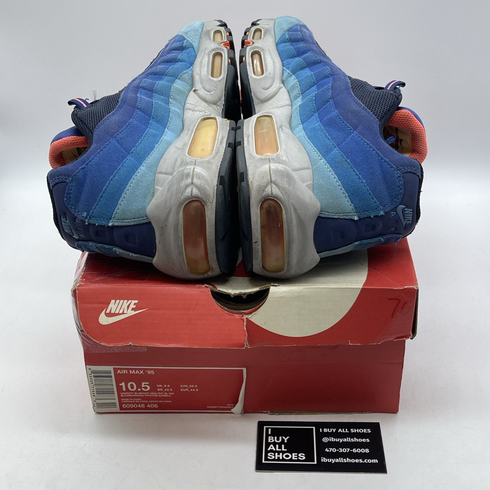 Size 10.5 - Nike Air Max 95 University Blue Suede Leather (609048-406)