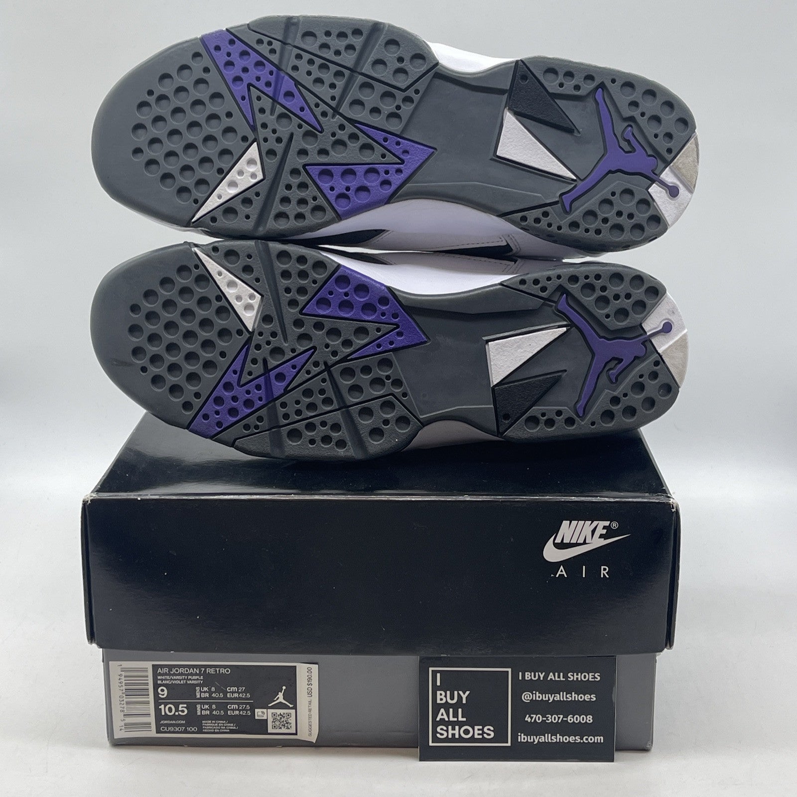 Size 9 - Air Jordan 7 Retro 2021 Flint Grey White Suede Leather (CU9307-100)